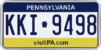 PA license plate KKI9498