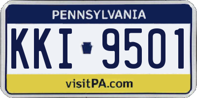 PA license plate KKI9501
