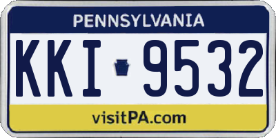 PA license plate KKI9532