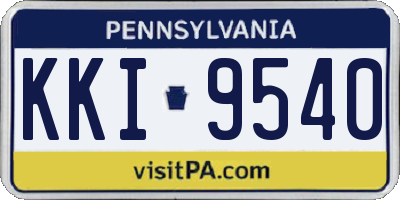 PA license plate KKI9540