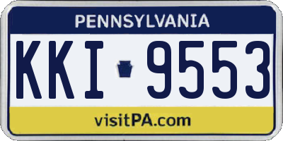 PA license plate KKI9553