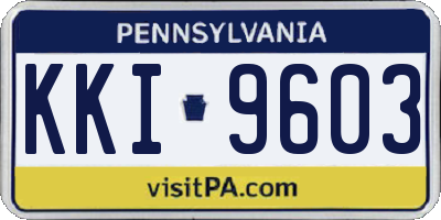 PA license plate KKI9603
