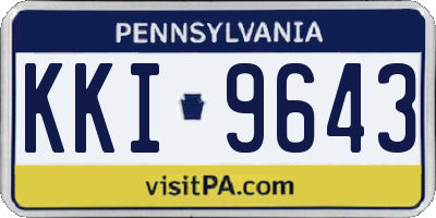 PA license plate KKI9643