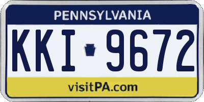 PA license plate KKI9672