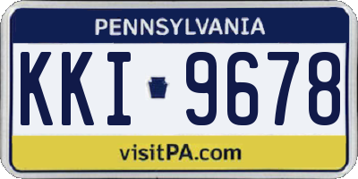 PA license plate KKI9678