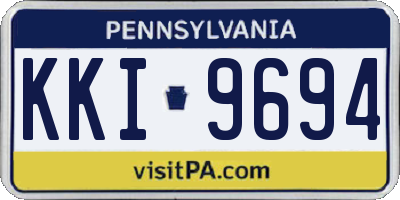 PA license plate KKI9694