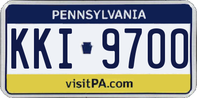 PA license plate KKI9700