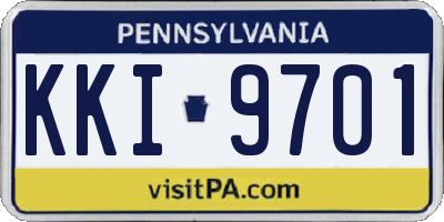 PA license plate KKI9701