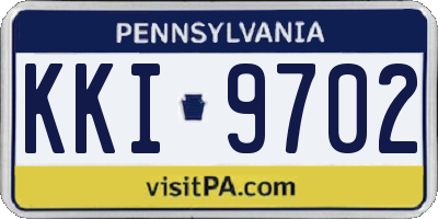 PA license plate KKI9702