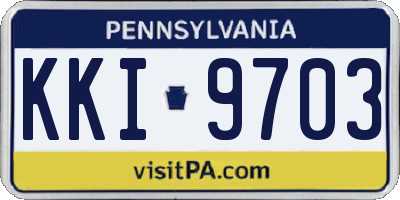 PA license plate KKI9703