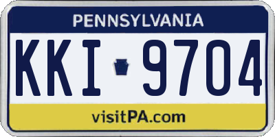 PA license plate KKI9704