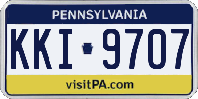 PA license plate KKI9707