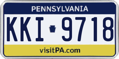 PA license plate KKI9718