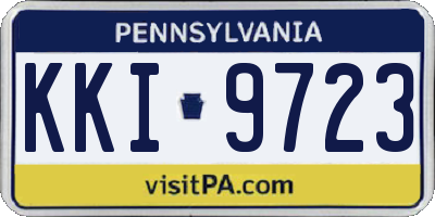 PA license plate KKI9723