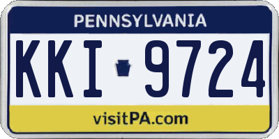 PA license plate KKI9724