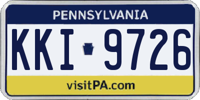 PA license plate KKI9726