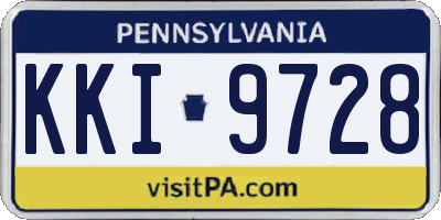 PA license plate KKI9728