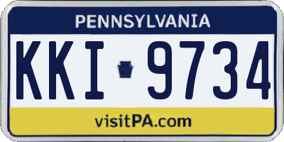 PA license plate KKI9734