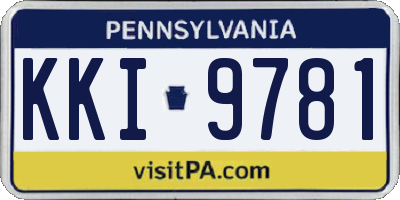 PA license plate KKI9781
