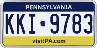 PA license plate KKI9783