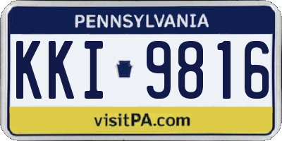 PA license plate KKI9816