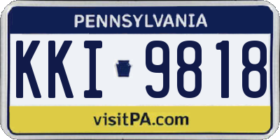 PA license plate KKI9818