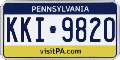 PA license plate KKI9820