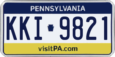 PA license plate KKI9821