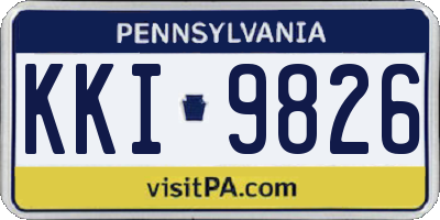 PA license plate KKI9826
