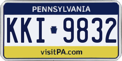 PA license plate KKI9832