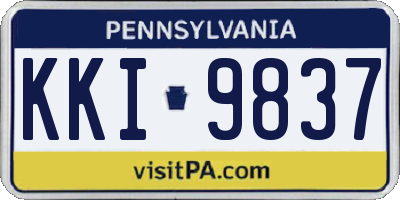 PA license plate KKI9837
