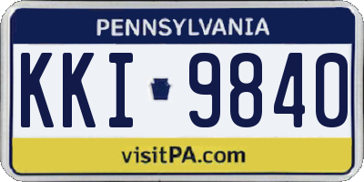 PA license plate KKI9840