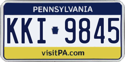 PA license plate KKI9845