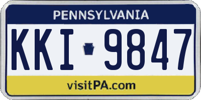 PA license plate KKI9847