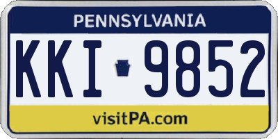PA license plate KKI9852