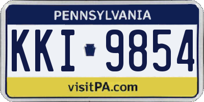 PA license plate KKI9854