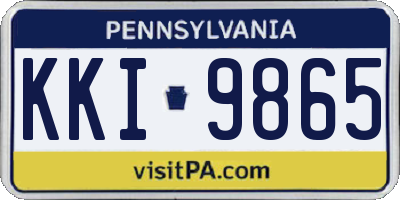 PA license plate KKI9865