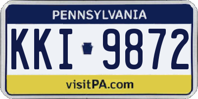 PA license plate KKI9872