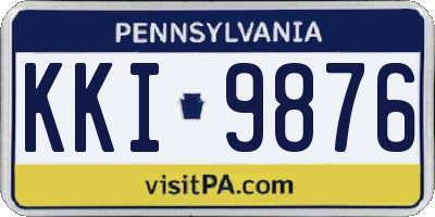 PA license plate KKI9876