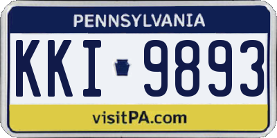 PA license plate KKI9893