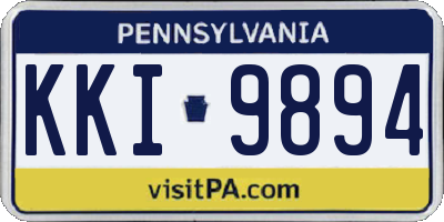PA license plate KKI9894