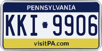 PA license plate KKI9906