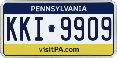 PA license plate KKI9909