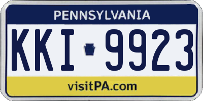PA license plate KKI9923