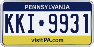 PA license plate KKI9931