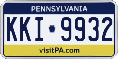 PA license plate KKI9932