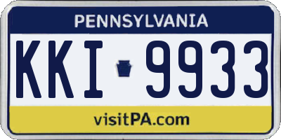 PA license plate KKI9933