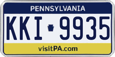 PA license plate KKI9935