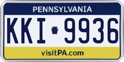 PA license plate KKI9936