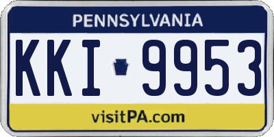 PA license plate KKI9953